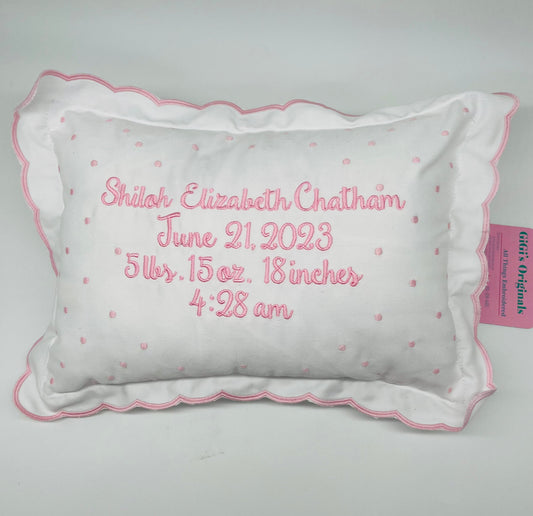 Baby Announcement Pillow - Crib Pillow