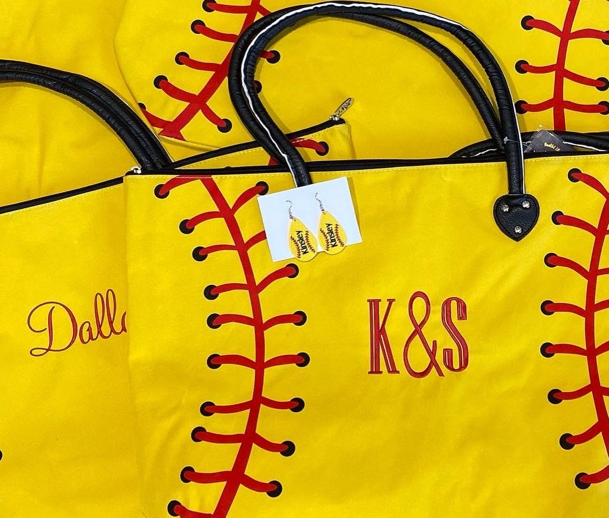 Personalized Baseball Softball Canvas Tote Bag