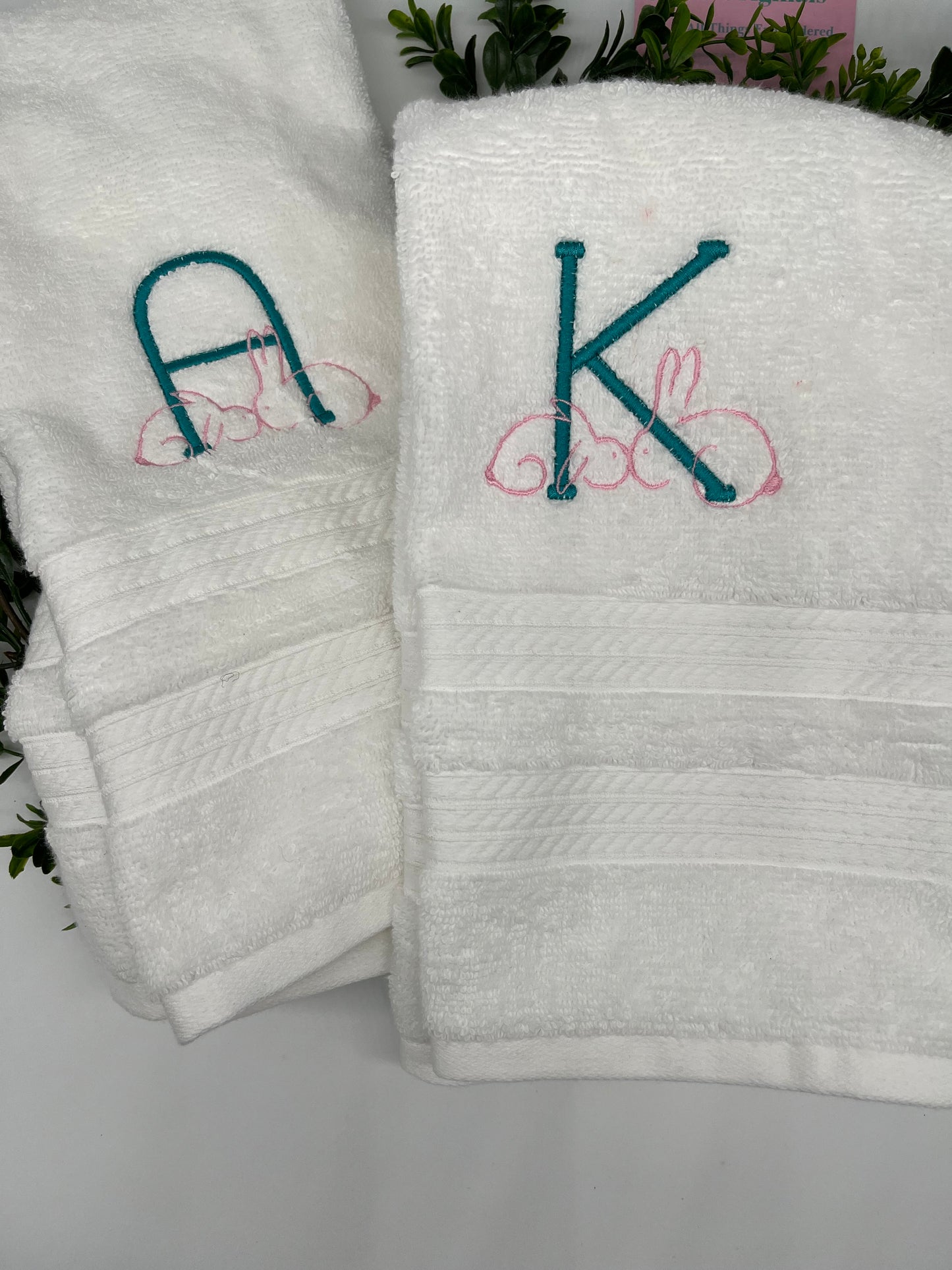 Monogram Bunny Towels