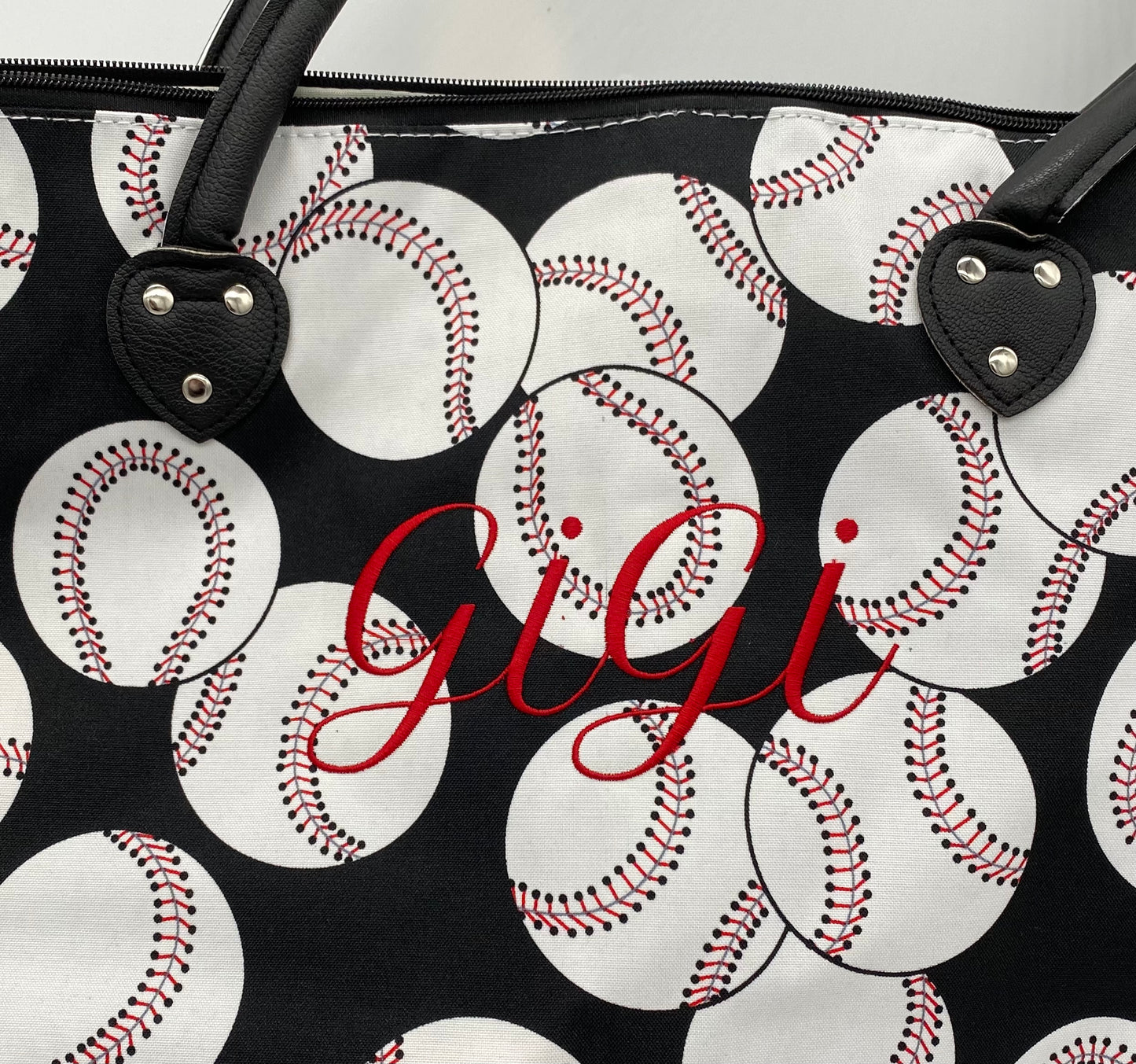 Personalized Baseball Softball Canvas Tote Bag